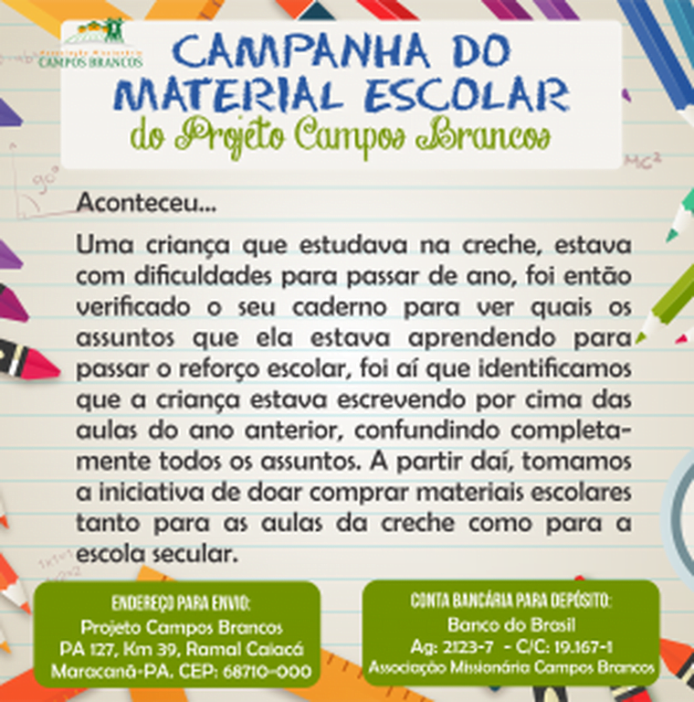 Campanha do material Escolar 2