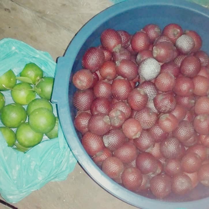 Em uma de nossas visitas aos ribeirinhos do Rio Cumucurú, recebemos Buritis, laranjas, farinha e massa para tapioca.