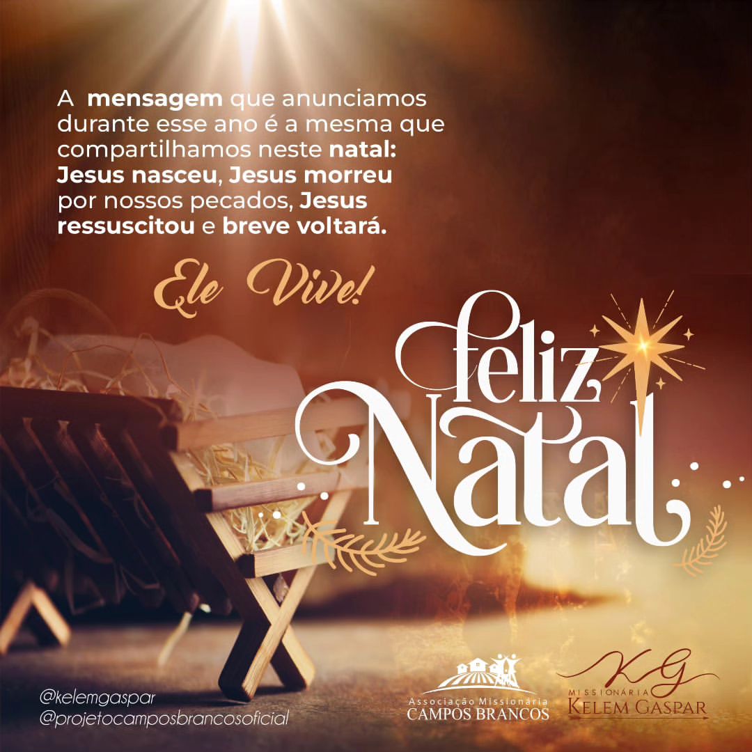 Um feliz Natal a todos os nossos missionários, mantenedores e intercessores desta obra!